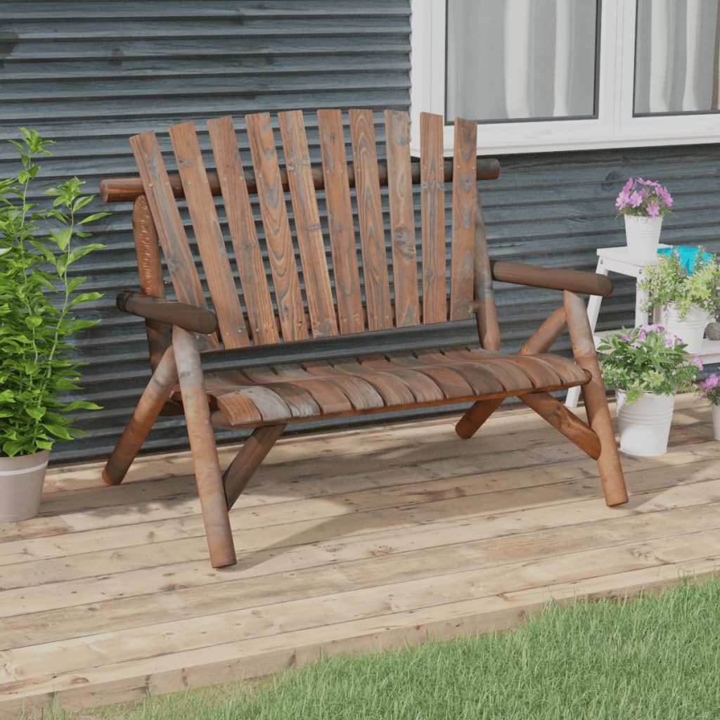 vidaXL 2-Seater Patio Bench 46.9"x33.5"x38.6" Solid Wood Spruce-0