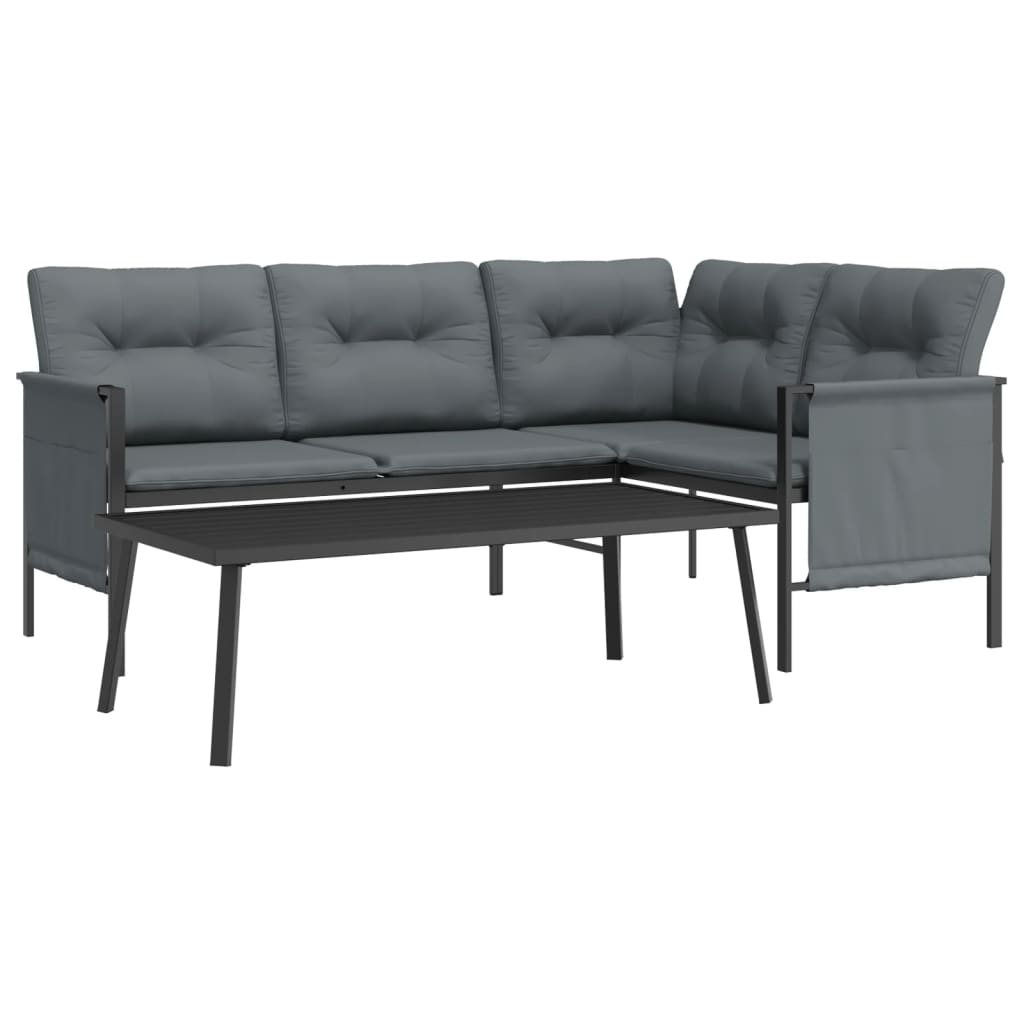 vidaXL 2 Piece Patio Lounge Set Anthracite Steel-2