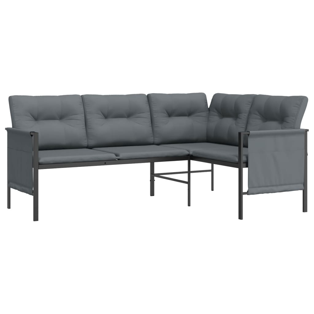 vidaXL 2 Piece Patio Lounge Set Anthracite Steel-3