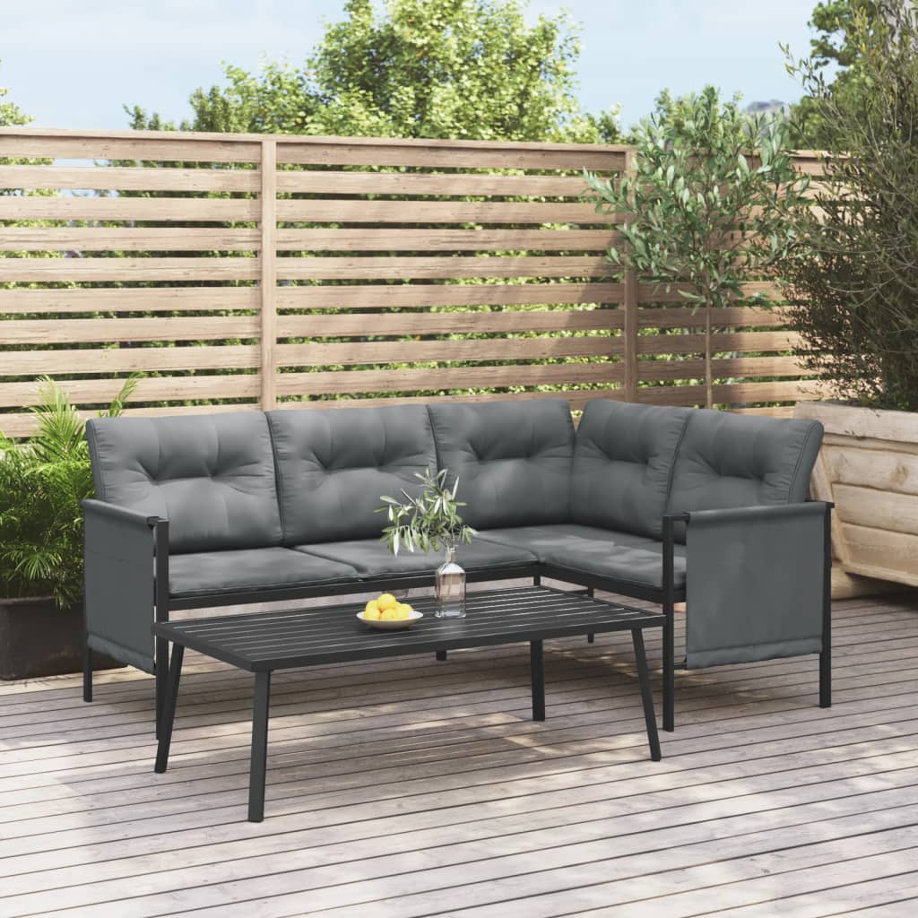 vidaXL 2 Piece Patio Lounge Set Anthracite Steel-0