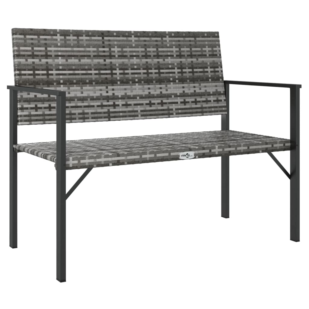 vidaXL 2-Seater Patio Bench Black Poly Rattan-4