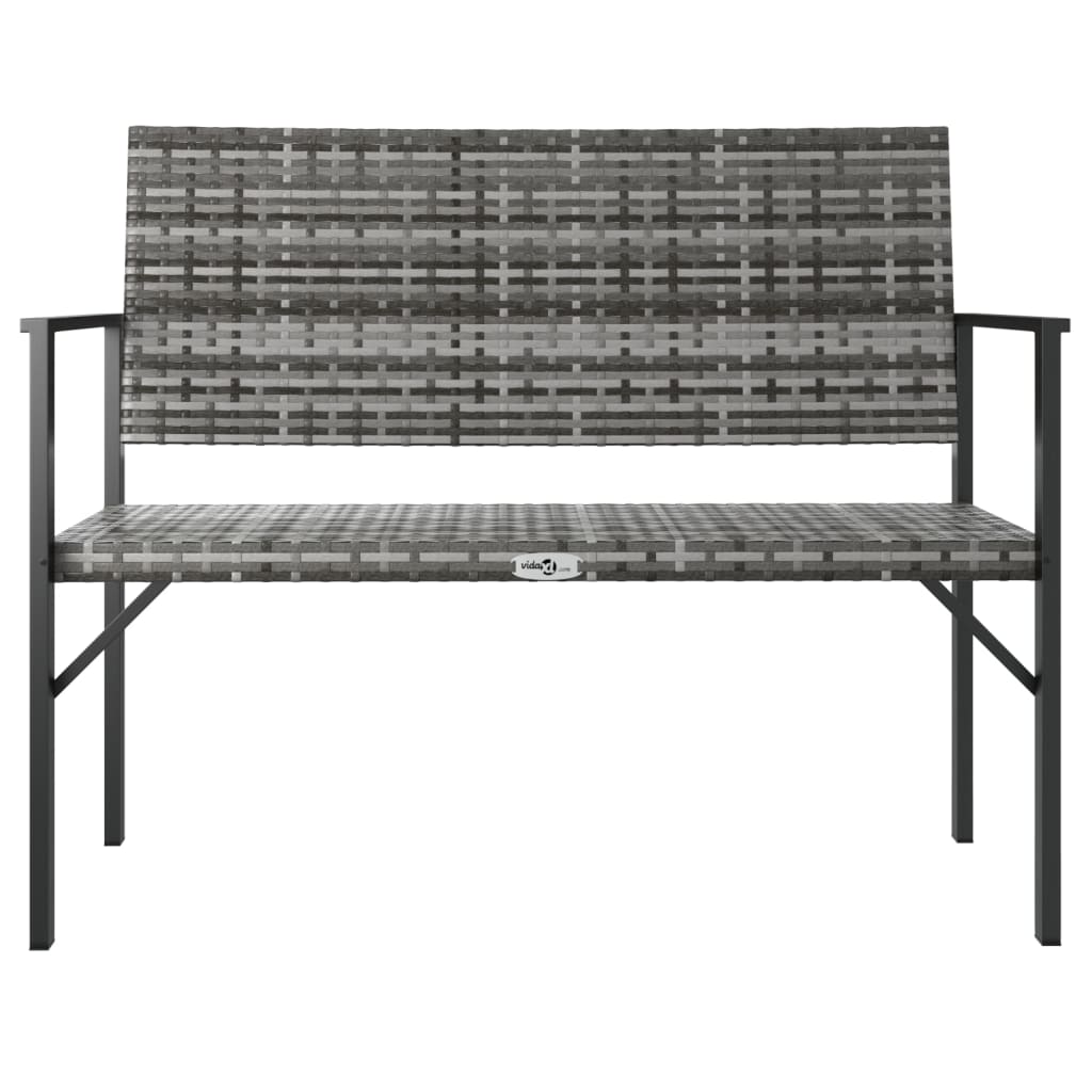 vidaXL 2-Seater Patio Bench Black Poly Rattan-1