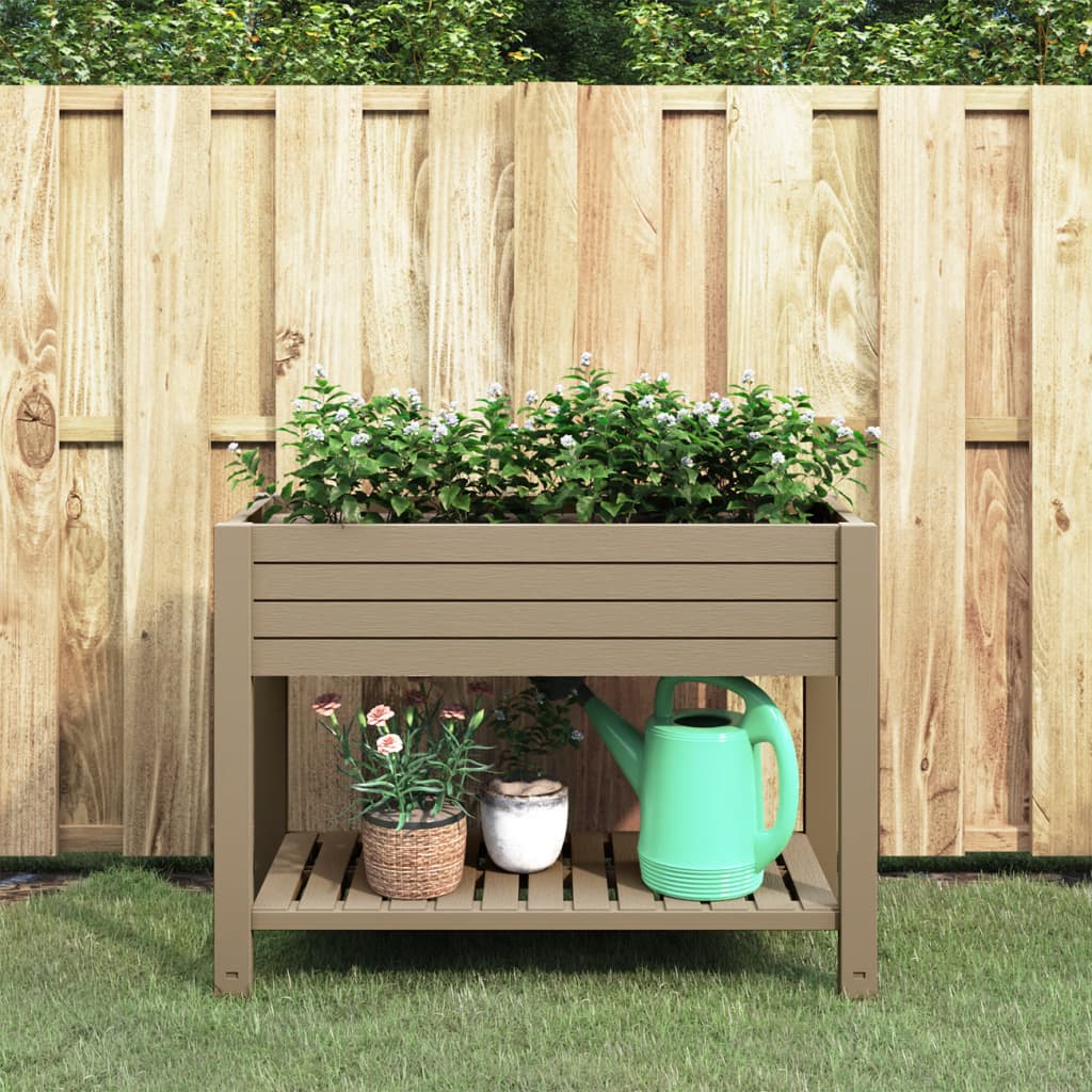 vidaXL Raised Garden Bed Outdoor Planter Box with Storage Shelf Polypropylene-6