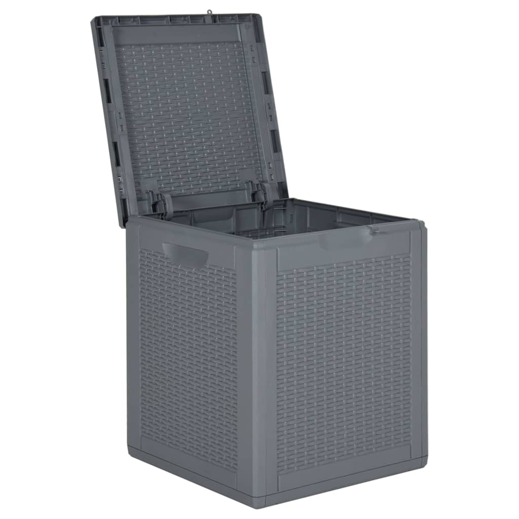 vidaXL Patio Storage Box Gray PP Rattan 23.8 gal-1