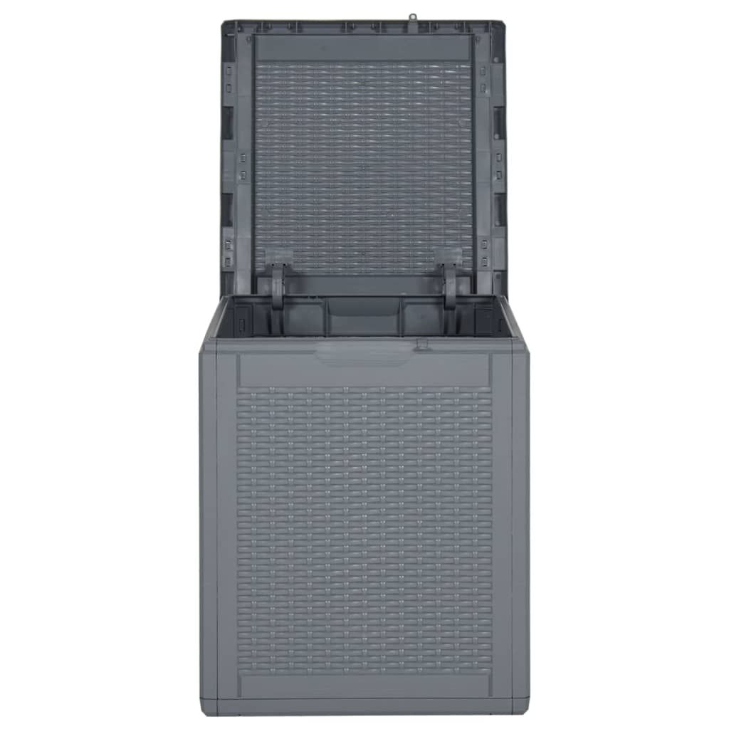 vidaXL Patio Storage Box Gray PP Rattan 23.8 gal-2