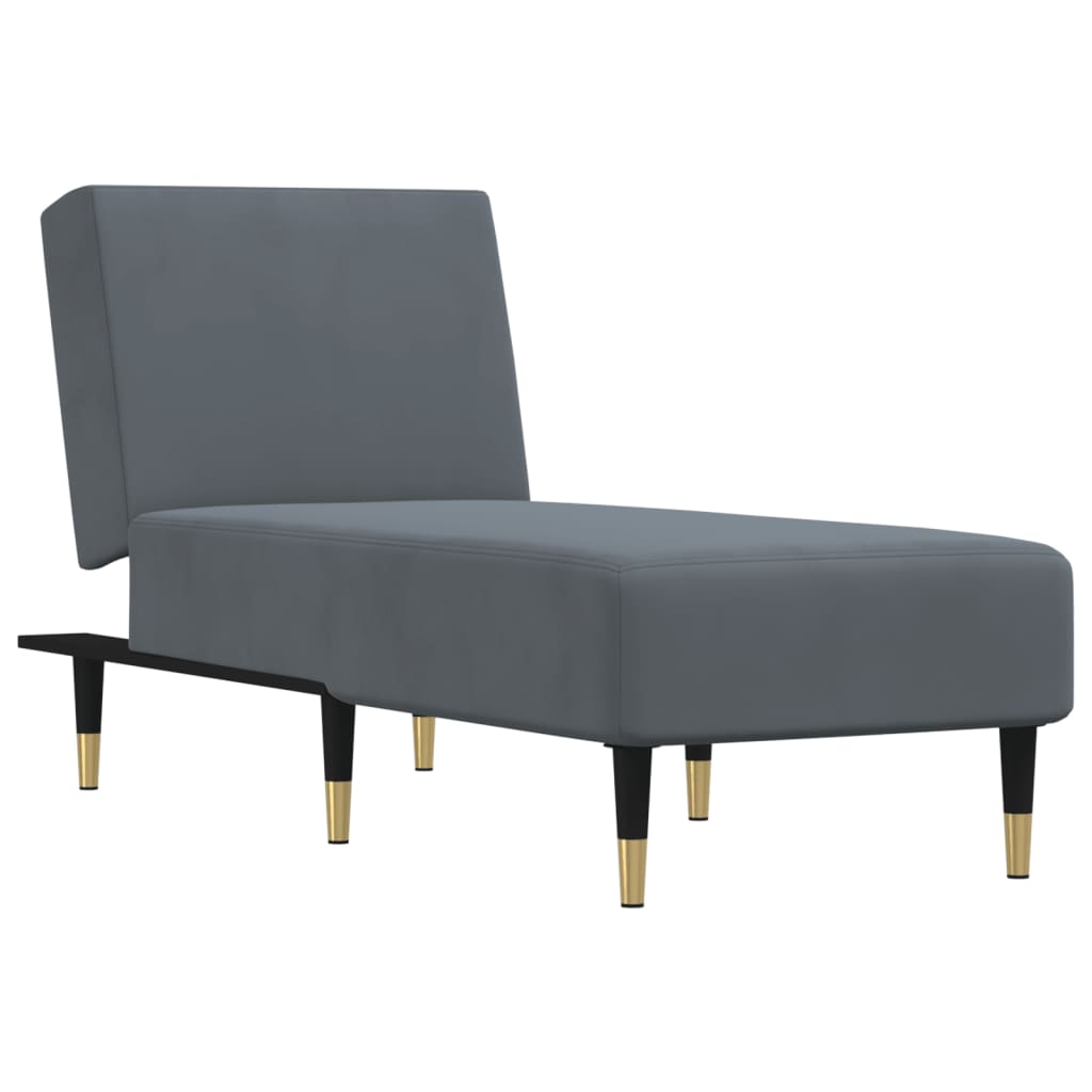 vidaXL Chaise Longue Black Velvet-5