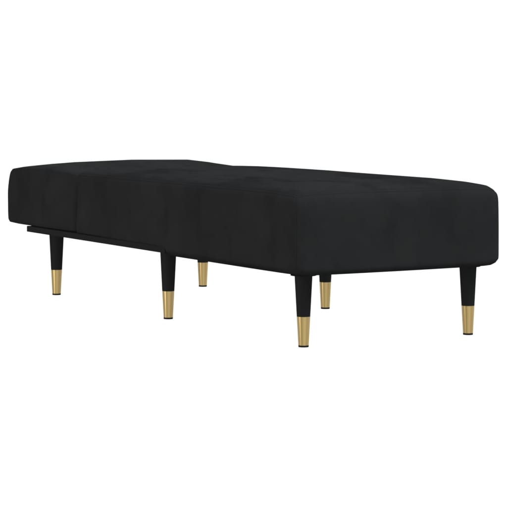 vidaXL Chaise Longue Black Velvet-9