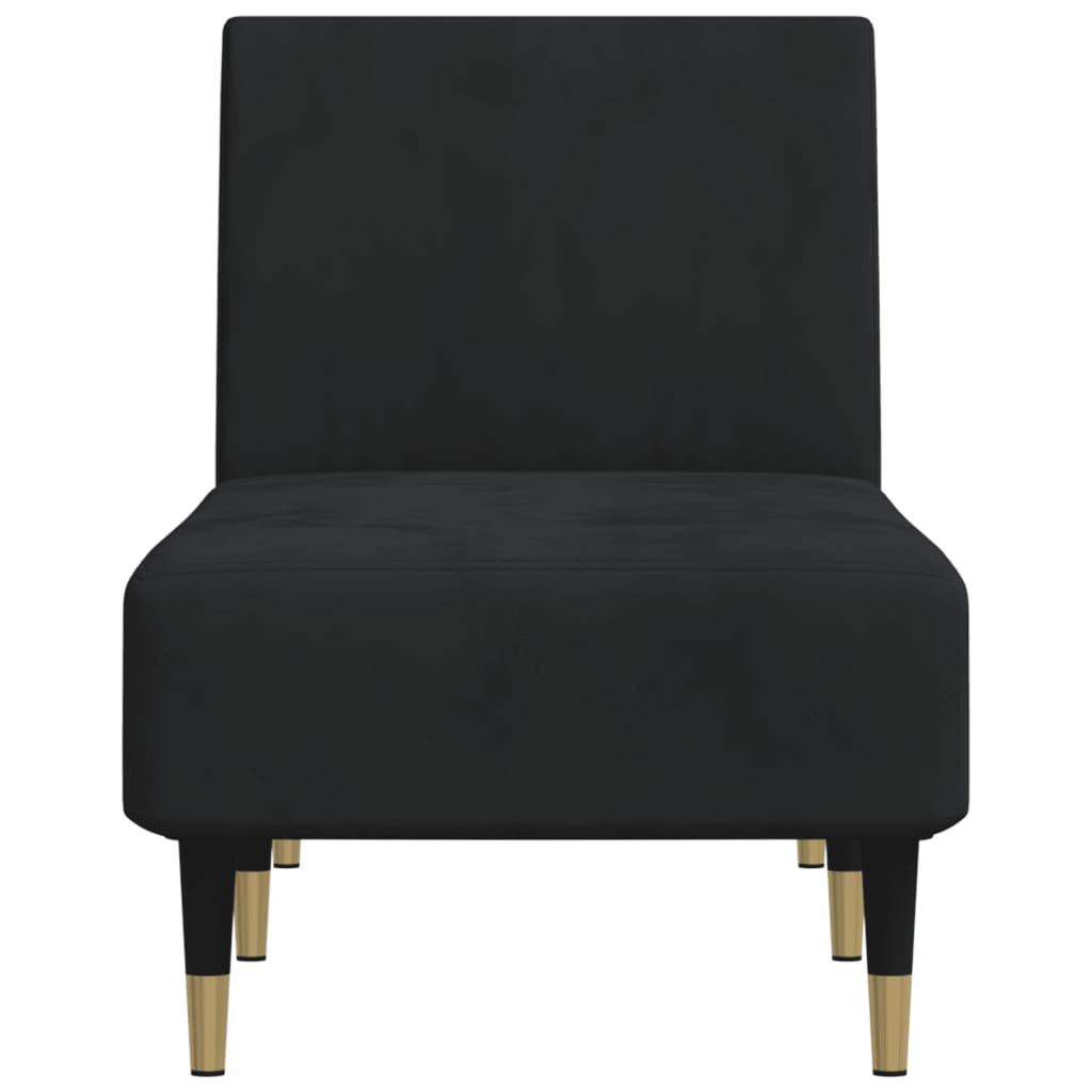 vidaXL Chaise Longue Black Velvet-11