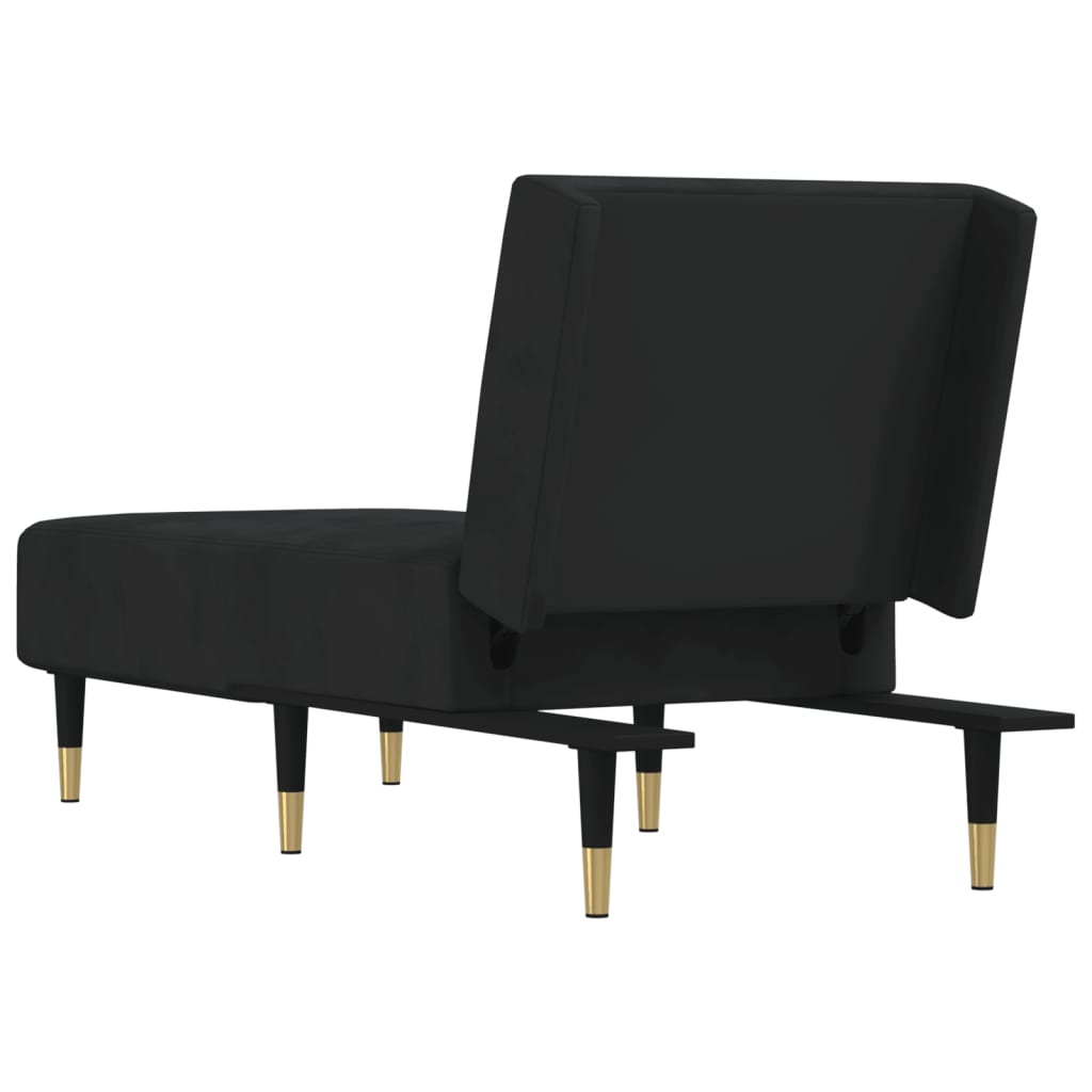 vidaXL Chaise Longue Black Velvet-13