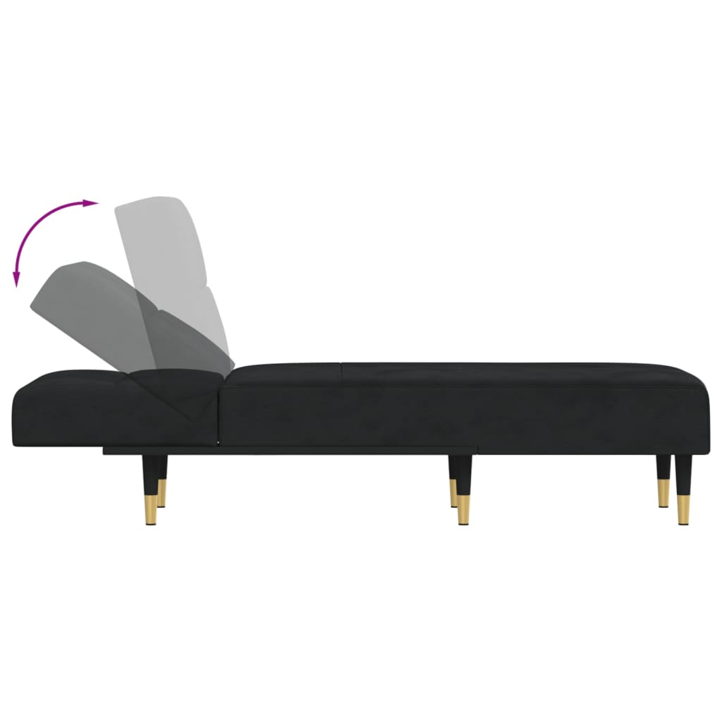 vidaXL Chaise Longue Reclining Chaise Sofa Chair for Living Room Office Velvet-15