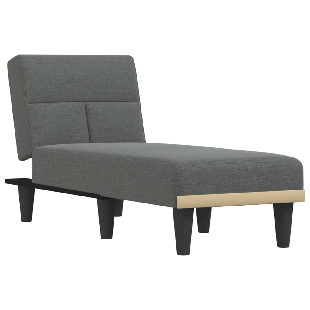 vidaXL Chaise Longue Dark Gray Fabric-0