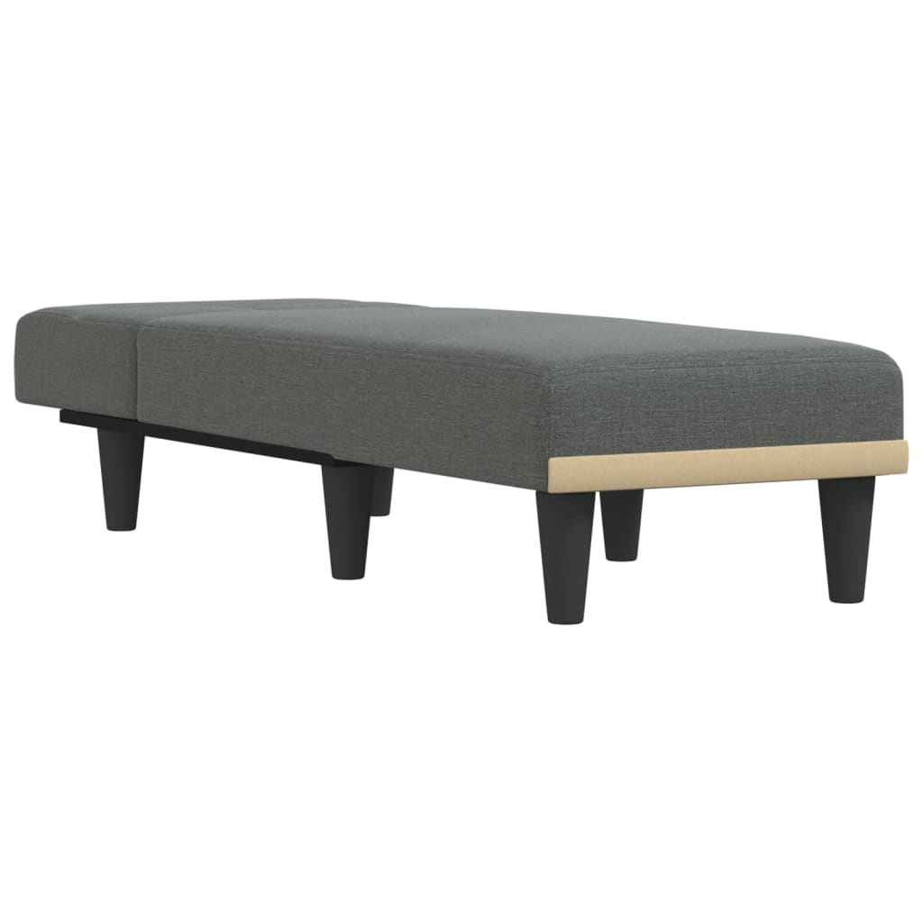 vidaXL Chaise Longue Dark Gray Fabric-3