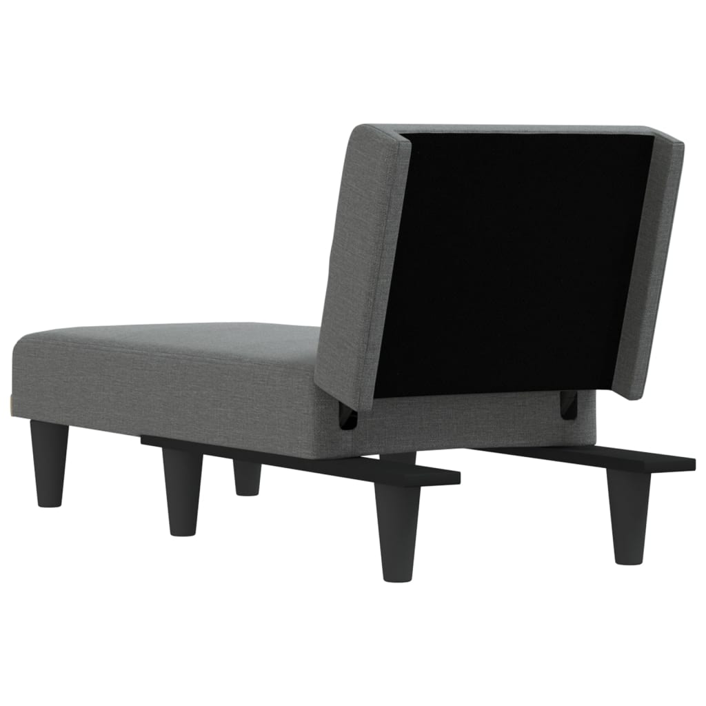 vidaXL Chaise Longue Dark Gray Fabric-5