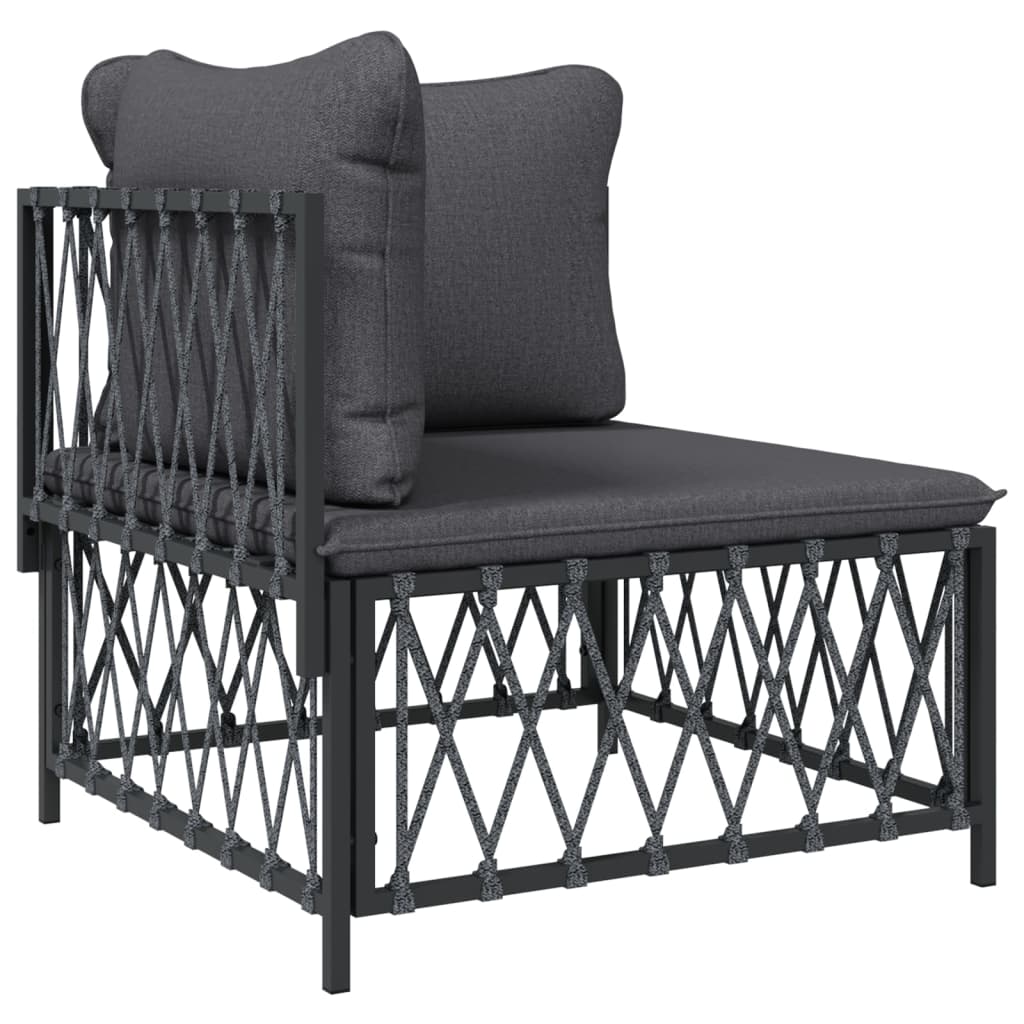 vidaXL 4 Piece Patio Lounge Set with Cushions Anthracite Steel-2