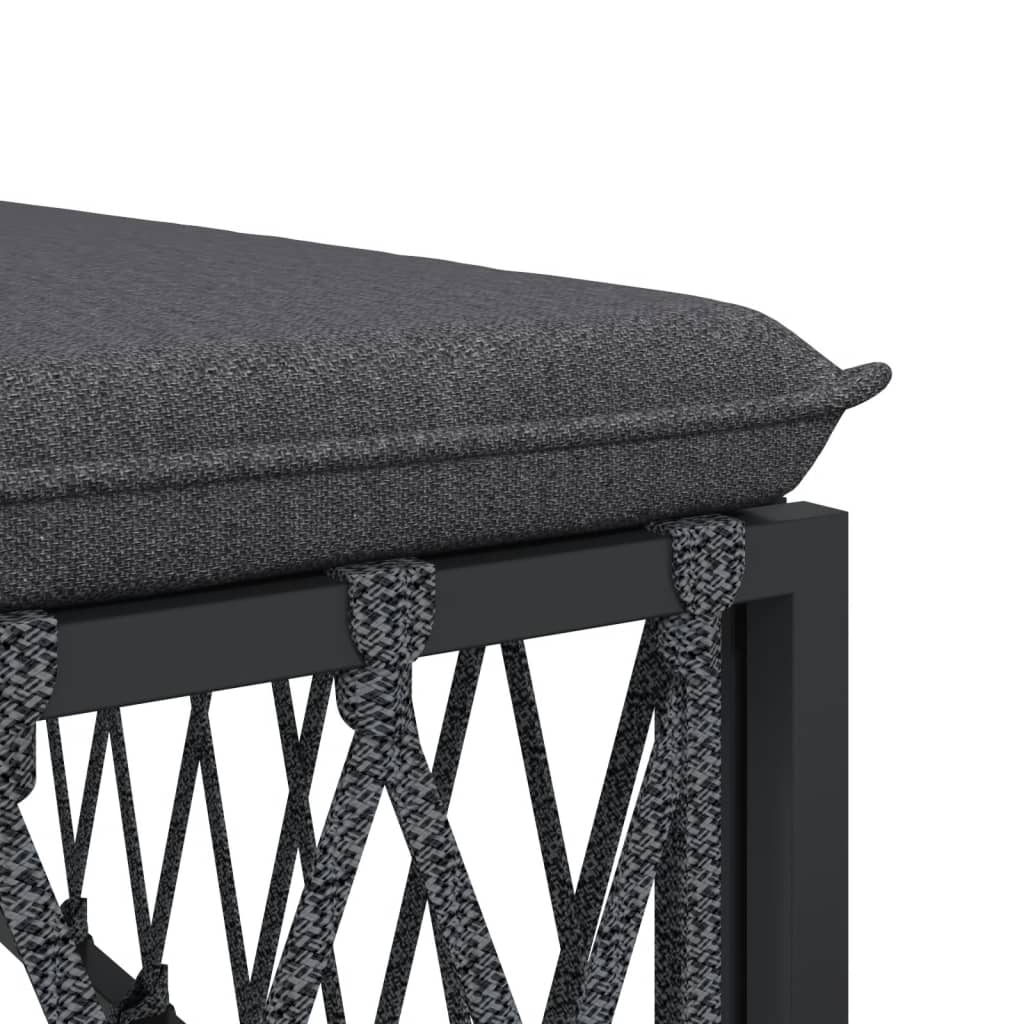 vidaXL 6 Piece Patio Lounge Set with Cushions Anthracite Steel-4