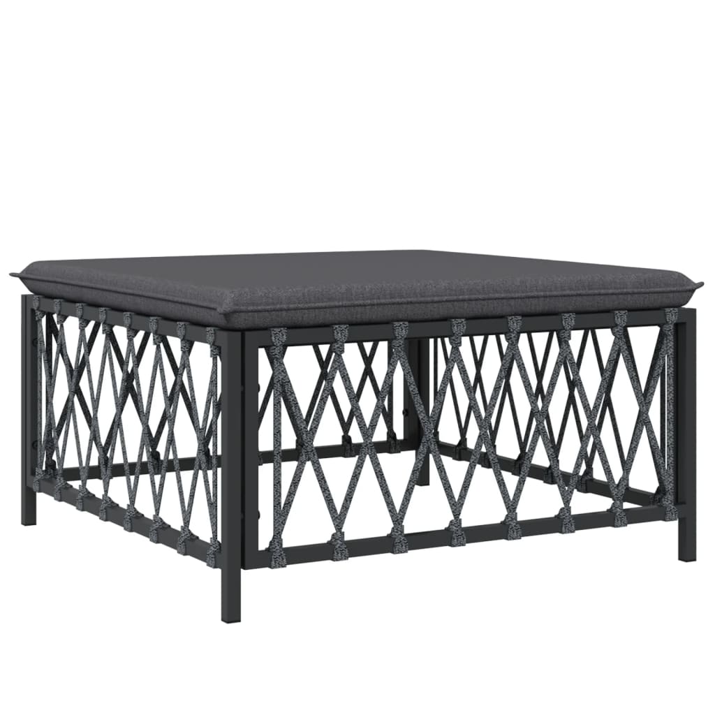 vidaXL 4 Piece Patio Lounge Set with Cushions Anthracite Steel-4