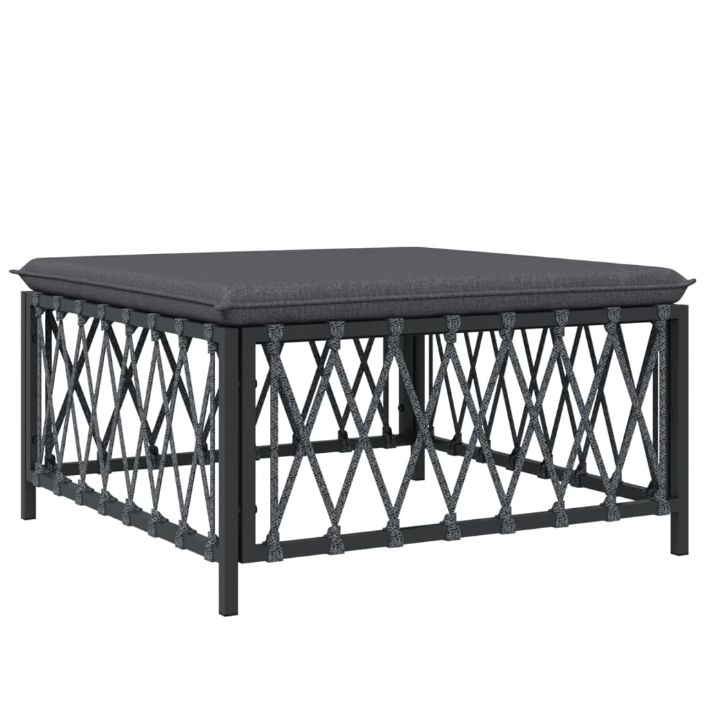 vidaXL 8 Piece Patio Lounge Set with Cushions Anthracite Steel-4