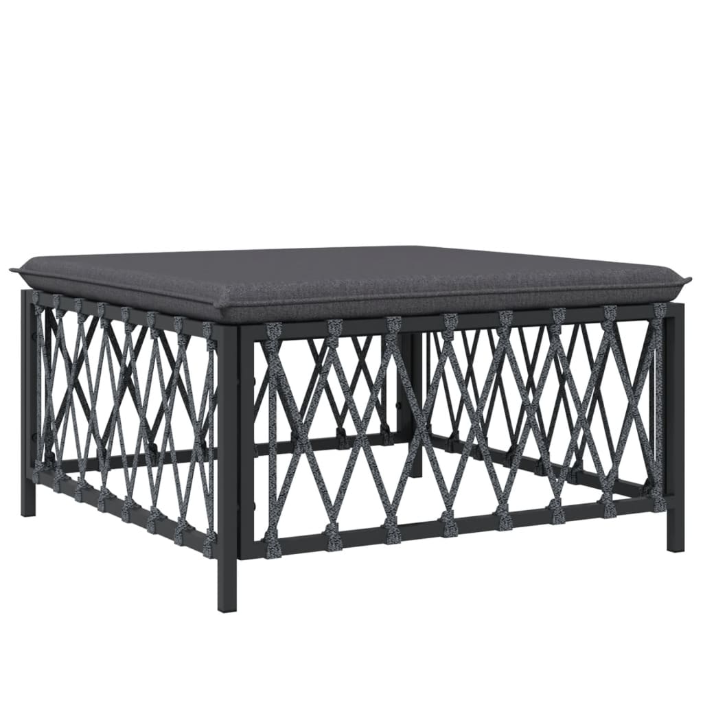 vidaXL 9 Piece Patio Lounge Set with Cushions Anthracite Steel-4