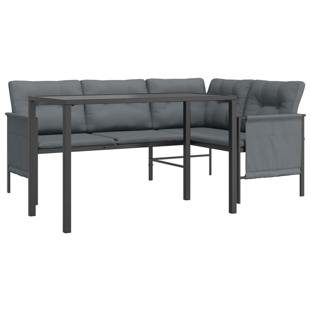 vidaXL 2 Piece Patio Dining Set Anthracite Steel-1