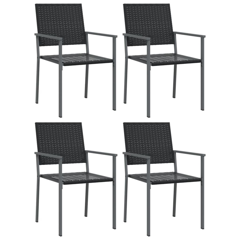 vidaXL 5 Piece Patio Dining Set Poly Rattan and Steel-3