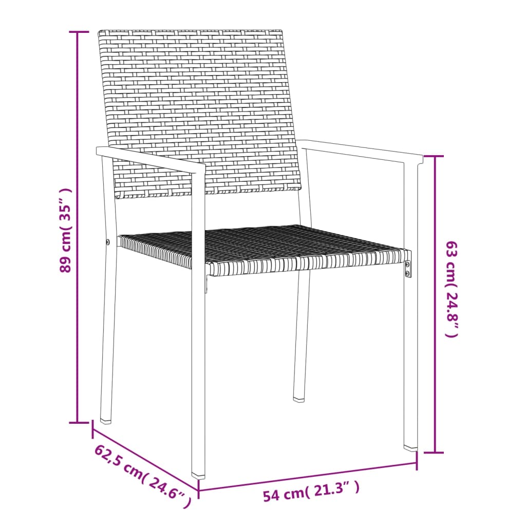 vidaXL 5 Piece Patio Dining Set Poly Rattan and Steel-1