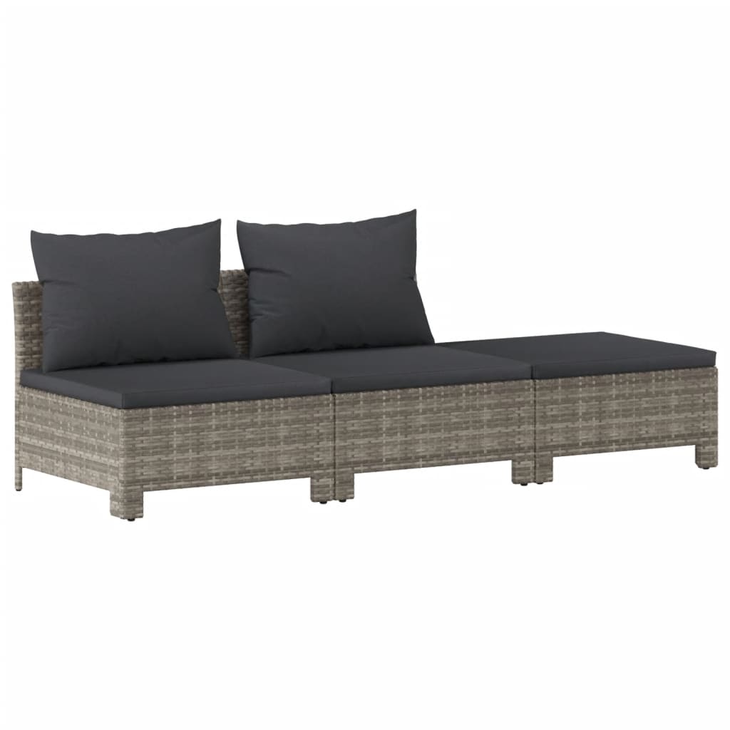 vidaXL 8 Piece Patio Lounge Set with Cushions Gray Poly Rattan-4