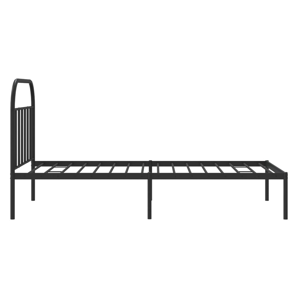 vidaXL Metal Bed Frame with Headboard Black 39.4"x78.7"-7