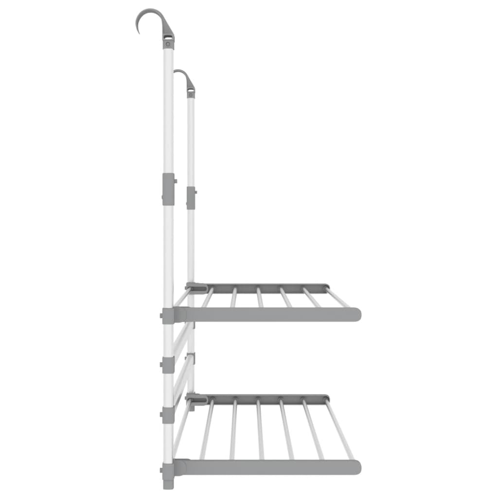 vidaXL Clothes Drying Rack Hanging Laundry Dry Rack Clothes Organizer Aluminum-8