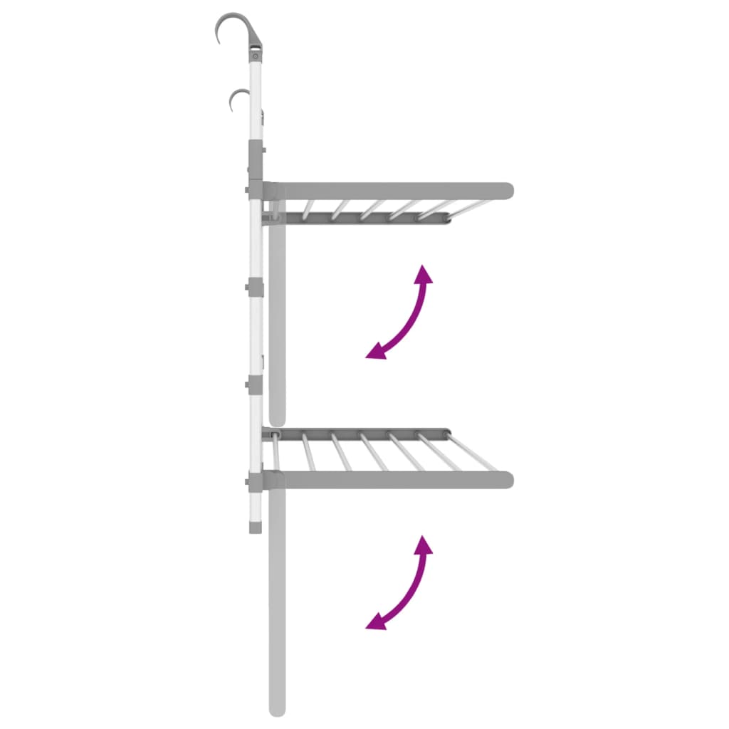 vidaXL Clothes Drying Rack Hanging Laundry Dry Rack Clothes Organizer Aluminum-10