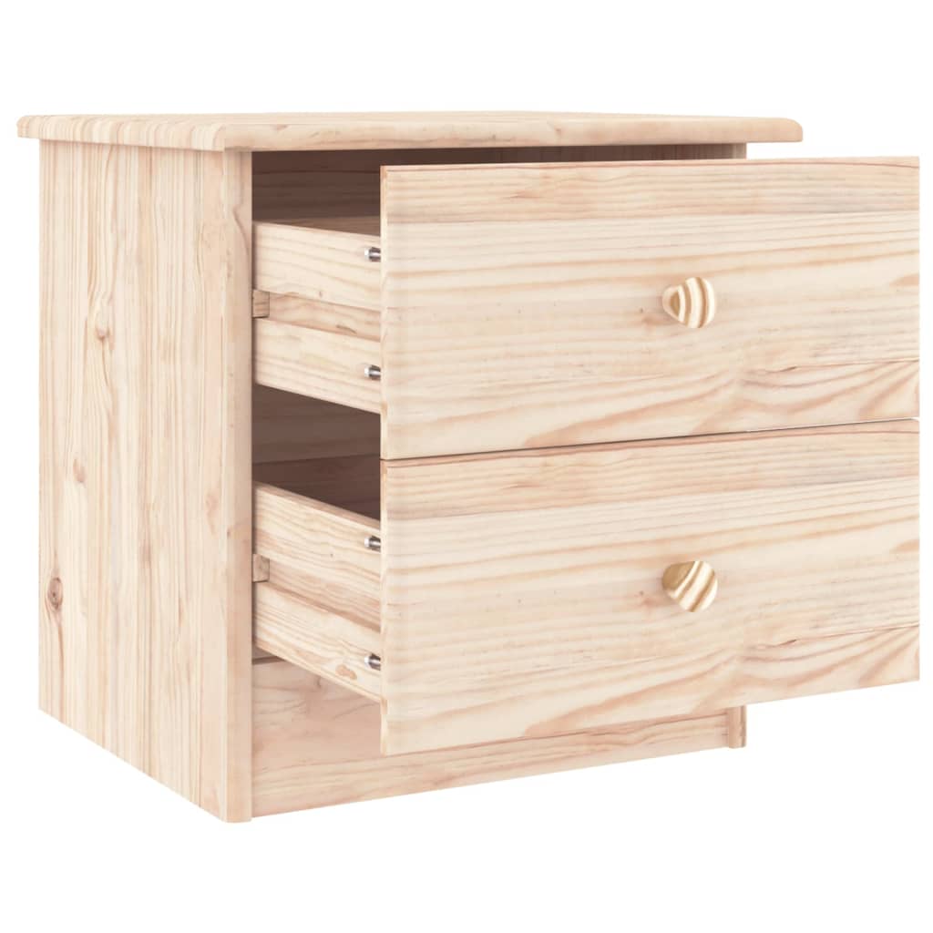 vidaXL Bedside Cabinet ALTA 16.9"x13.8"x15.9" Solid Wood Pine-2