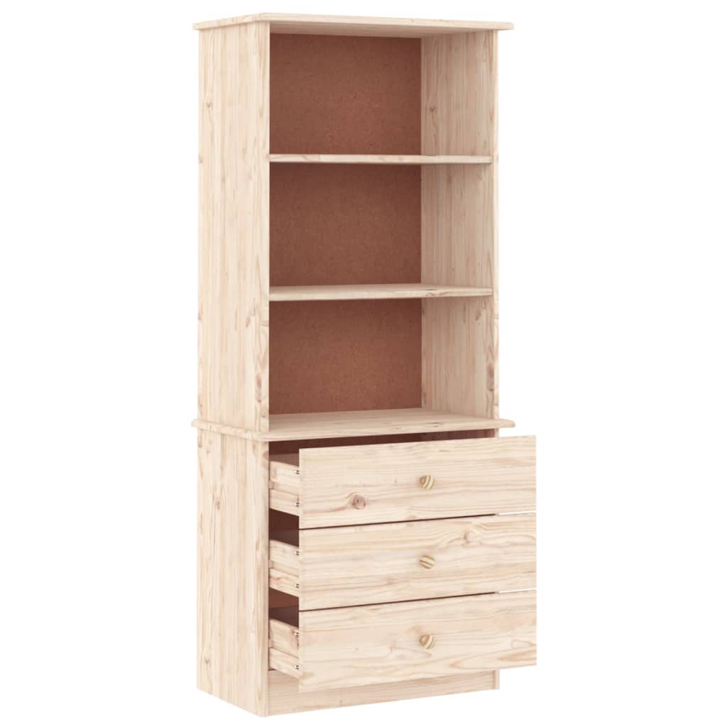 vidaXL Bookshelf Bookcase Shelving Unit for Living Room ALTA Solid Wood Pine-7