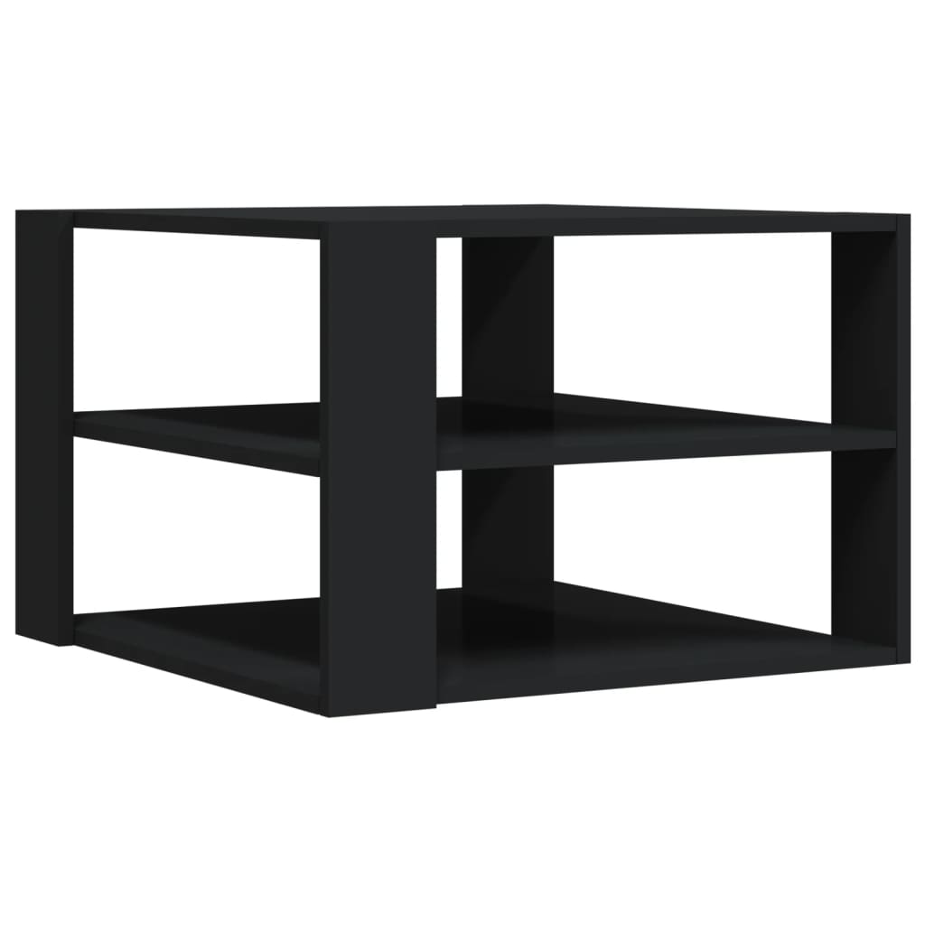 vidaXL Coffee Table Black 23.4"x23.4"x15.7" Engineered Wood-0