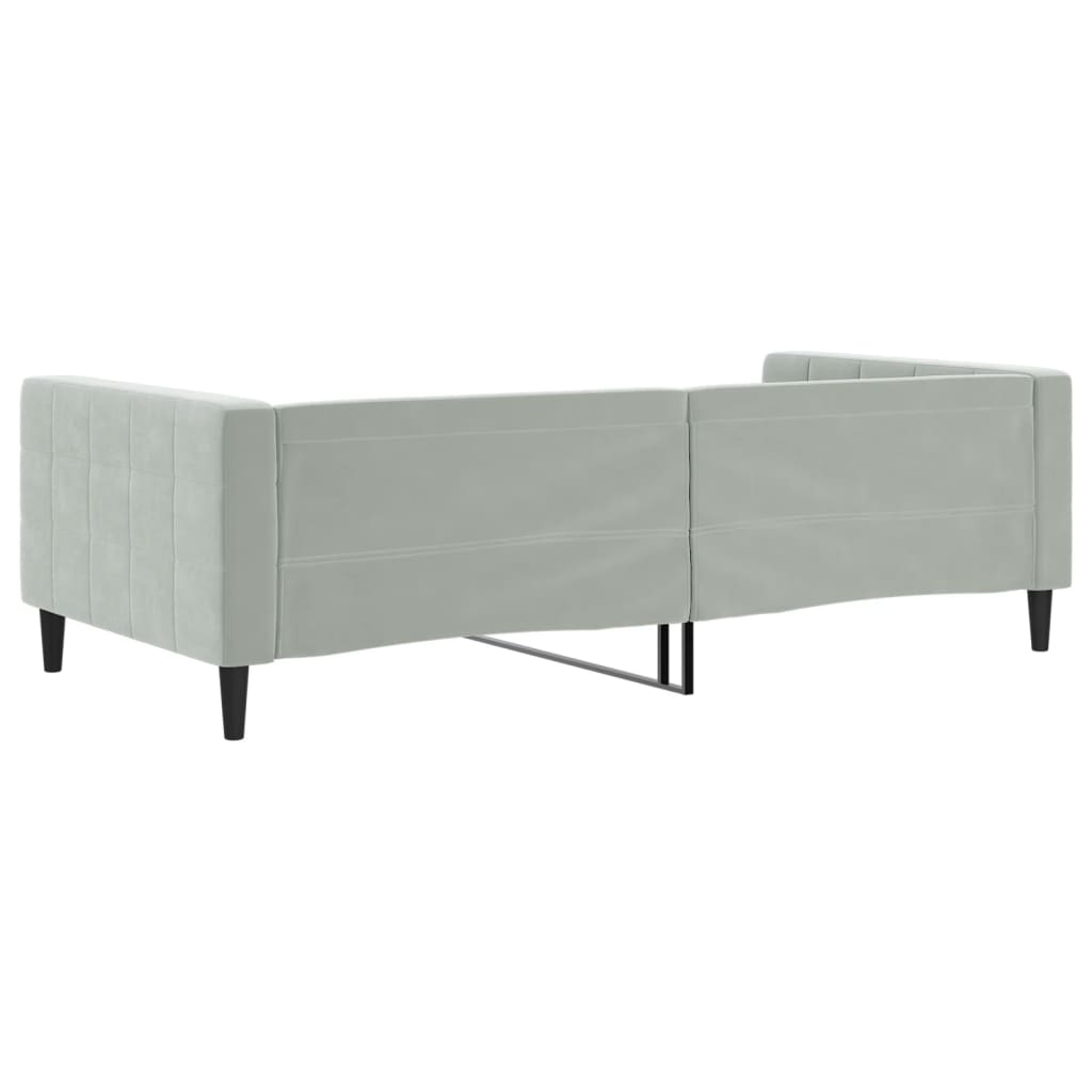 vidaXL Day Bed Light Gray 39.4"x74.8" Twin Velvet-3