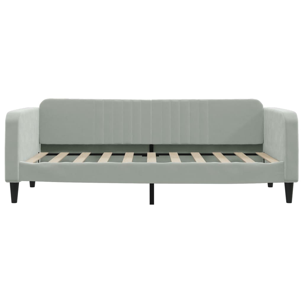 vidaXL Day Bed Light Gray 39.4"x74.8" Twin Velvet-0