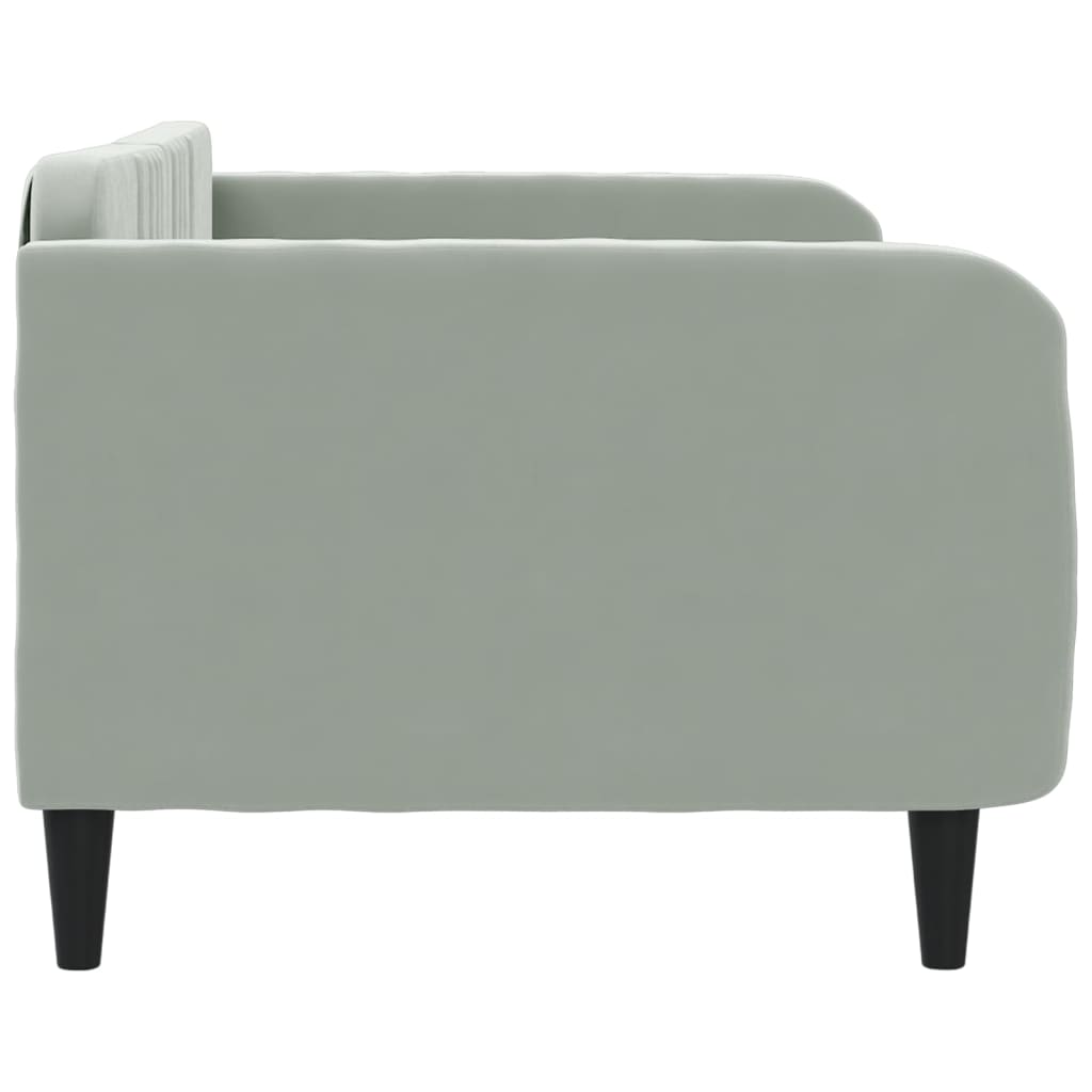 vidaXL Day Bed Light Gray 39.4"x74.8" Twin Velvet-1