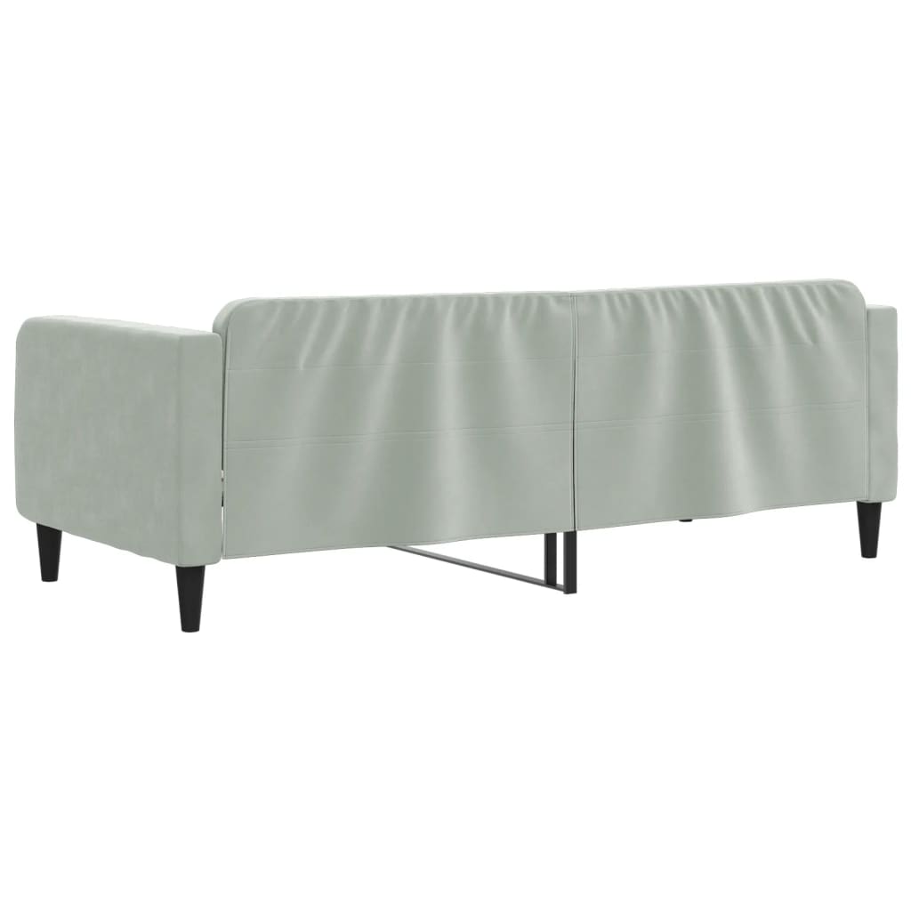 vidaXL Day Bed Light Gray 39.4"x74.8" Twin Velvet-2