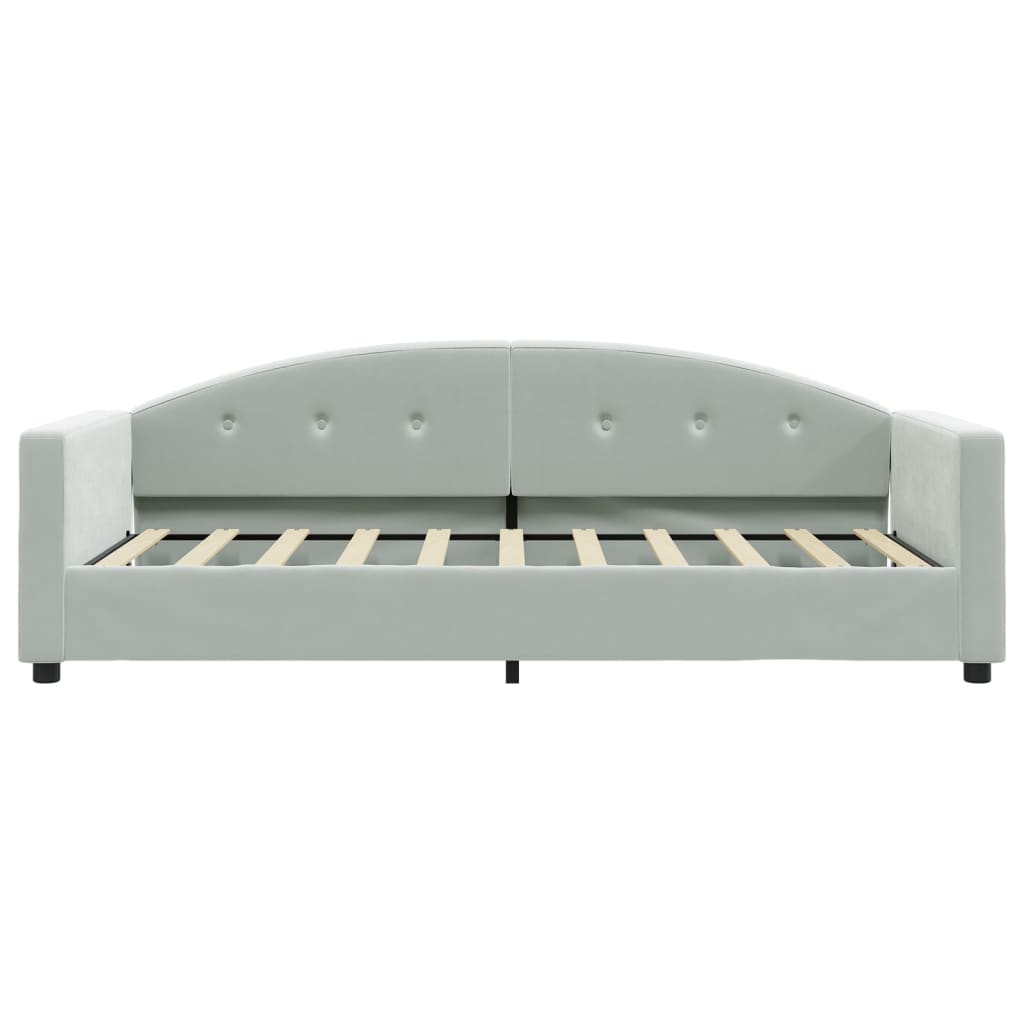 vidaXL Day Bed Light Gray 39.4"x74.8" Twin Velvet-1