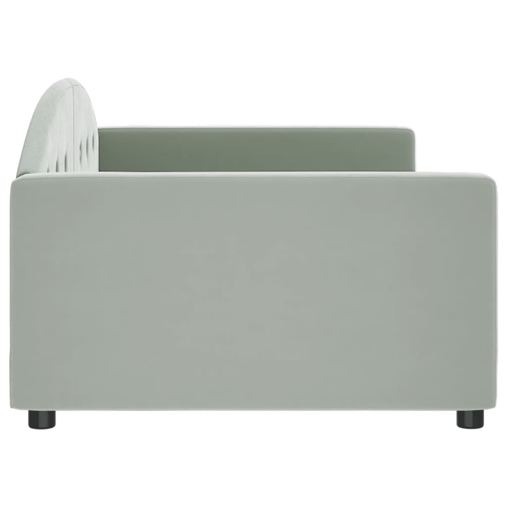 vidaXL Day Bed Light Gray 39.4"x74.8" Twin Velvet-2