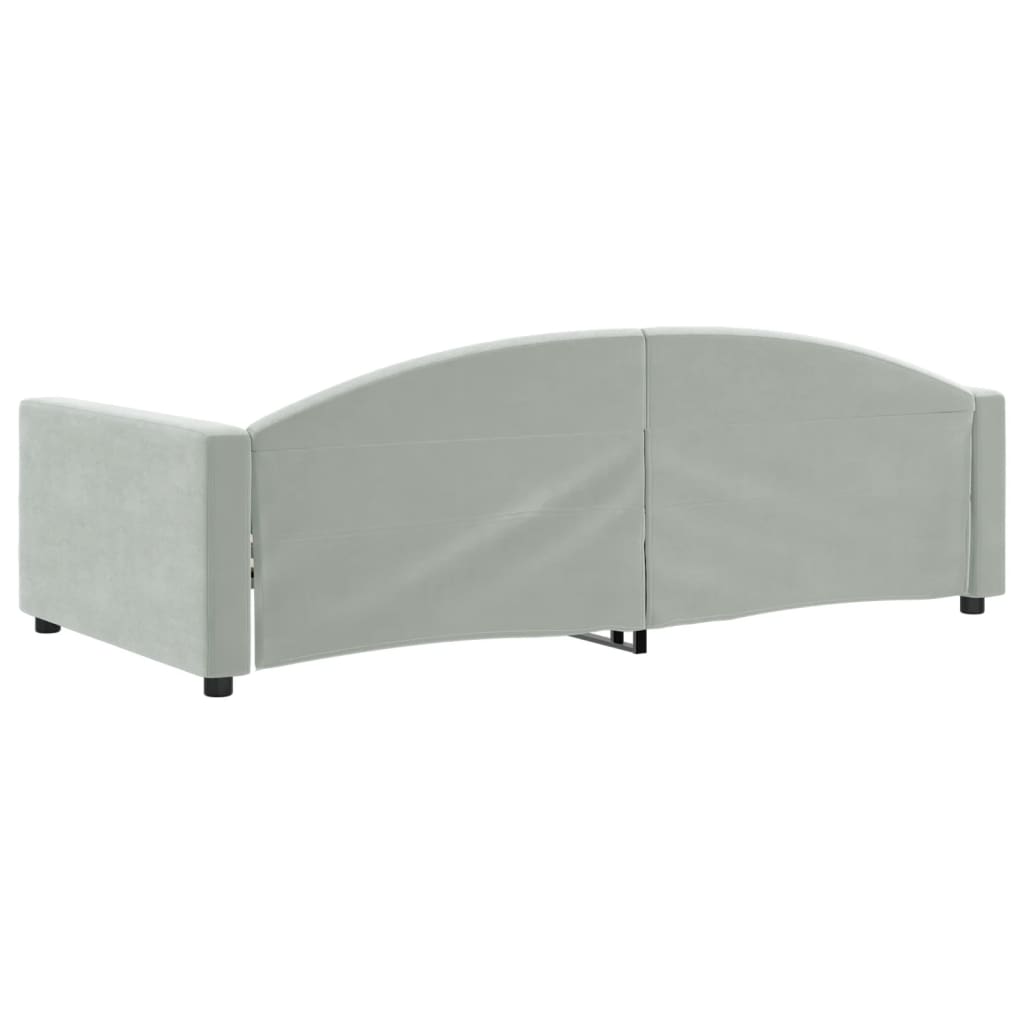 vidaXL Day Bed Light Gray 39.4"x74.8" Twin Velvet-3