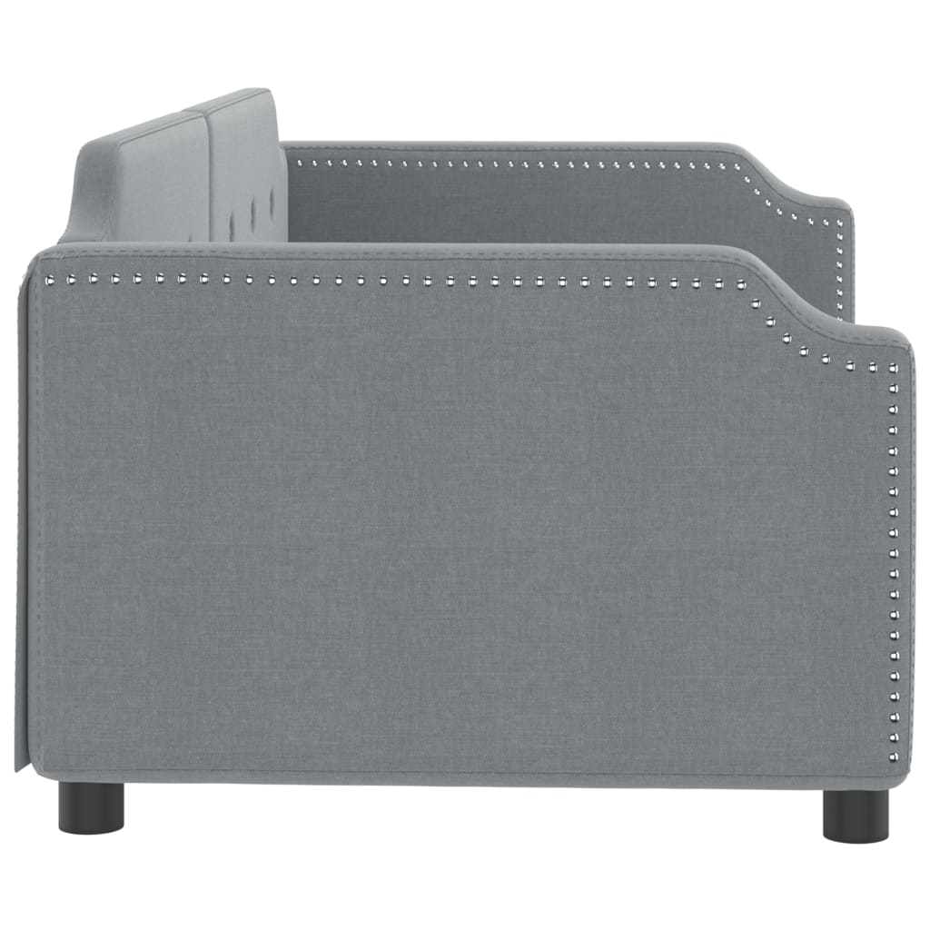 vidaXL Day Bed Light Gray 39.4"x74.8" Twin Fabric-2