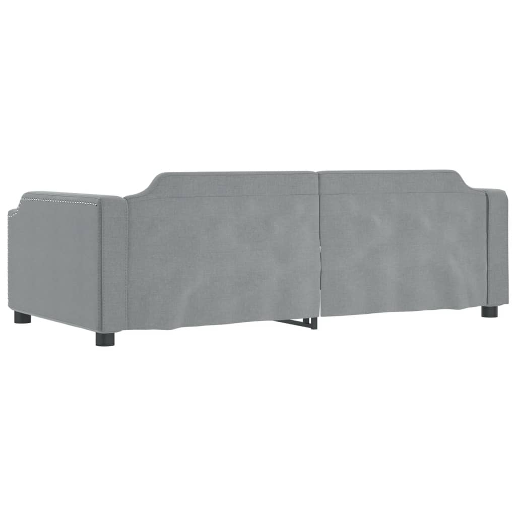 vidaXL Day Bed Light Gray 39.4"x74.8" Twin Fabric-3