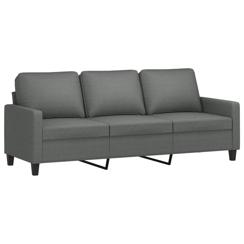 vidaXL 3-Seater Sofa with Footstool Dark Gray 70.9" Fabric-3