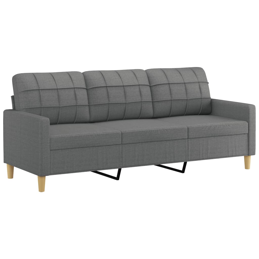 vidaXL 4 Piece Sofa Set with Cushions Dark Gray Fabric-3