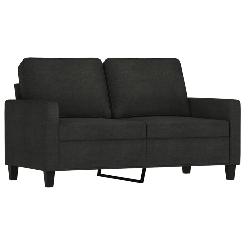 vidaXL 3 Piece Sofa Set with Cushions Black Fabric-2