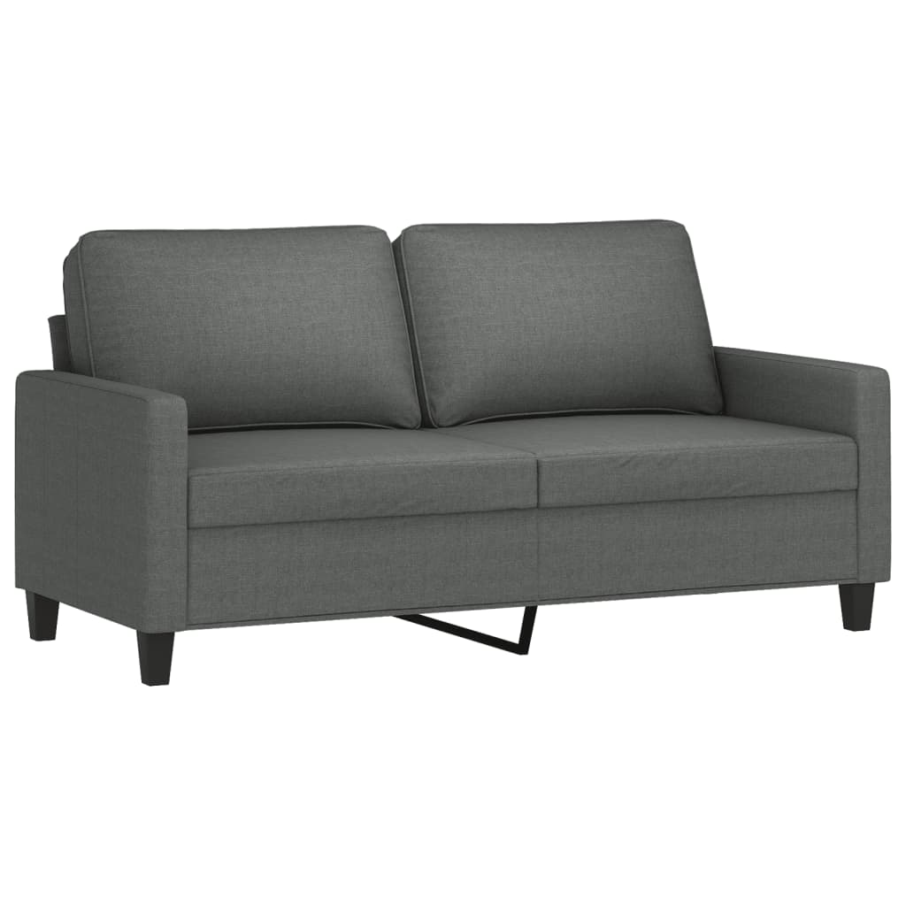 vidaXL 3 Piece Sofa Set with Cushions Dark Gray Fabric-2