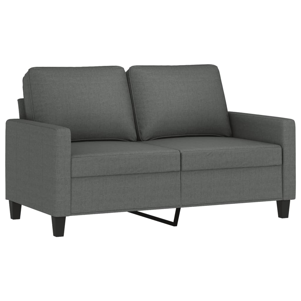 vidaXL 2 Piece Sofa Set with Cushions Dark Gray Fabric-1