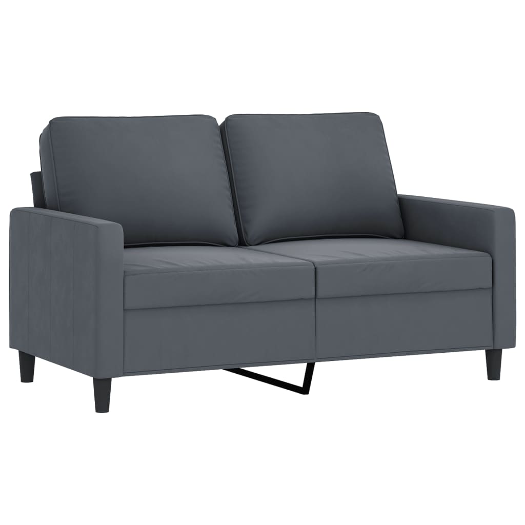 vidaXL 3 Piece Sofa Set with Cushions Dark Gray Velvet-2