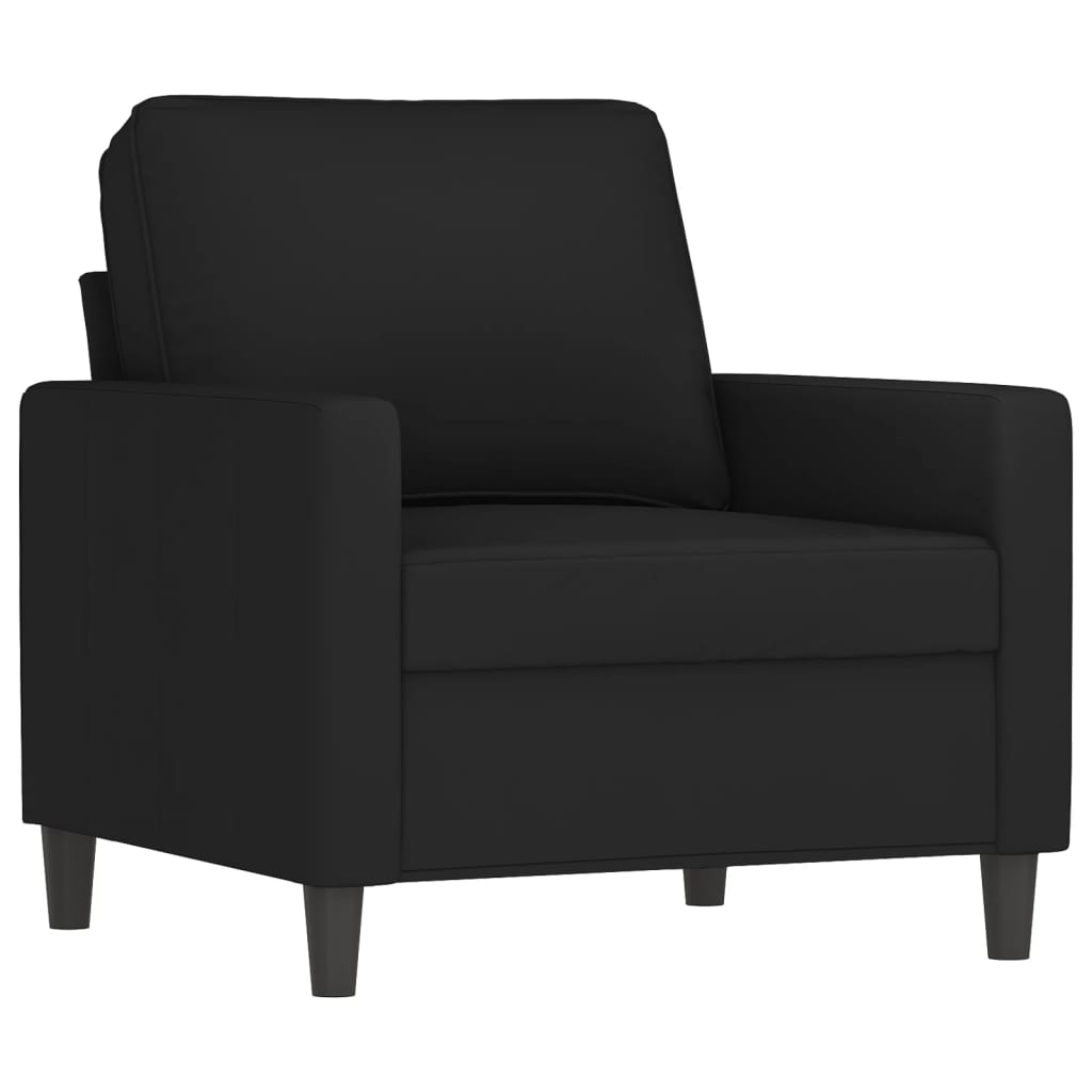 vidaXL 3 Piece Sofa Set with Cushions Black Velvet-1