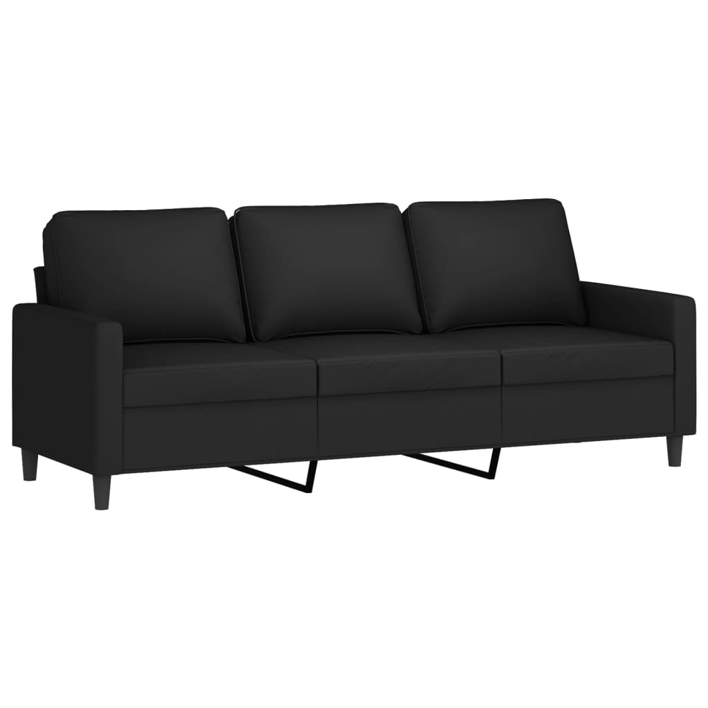 vidaXL 3 Piece Sofa Set with Cushions Black Velvet-3