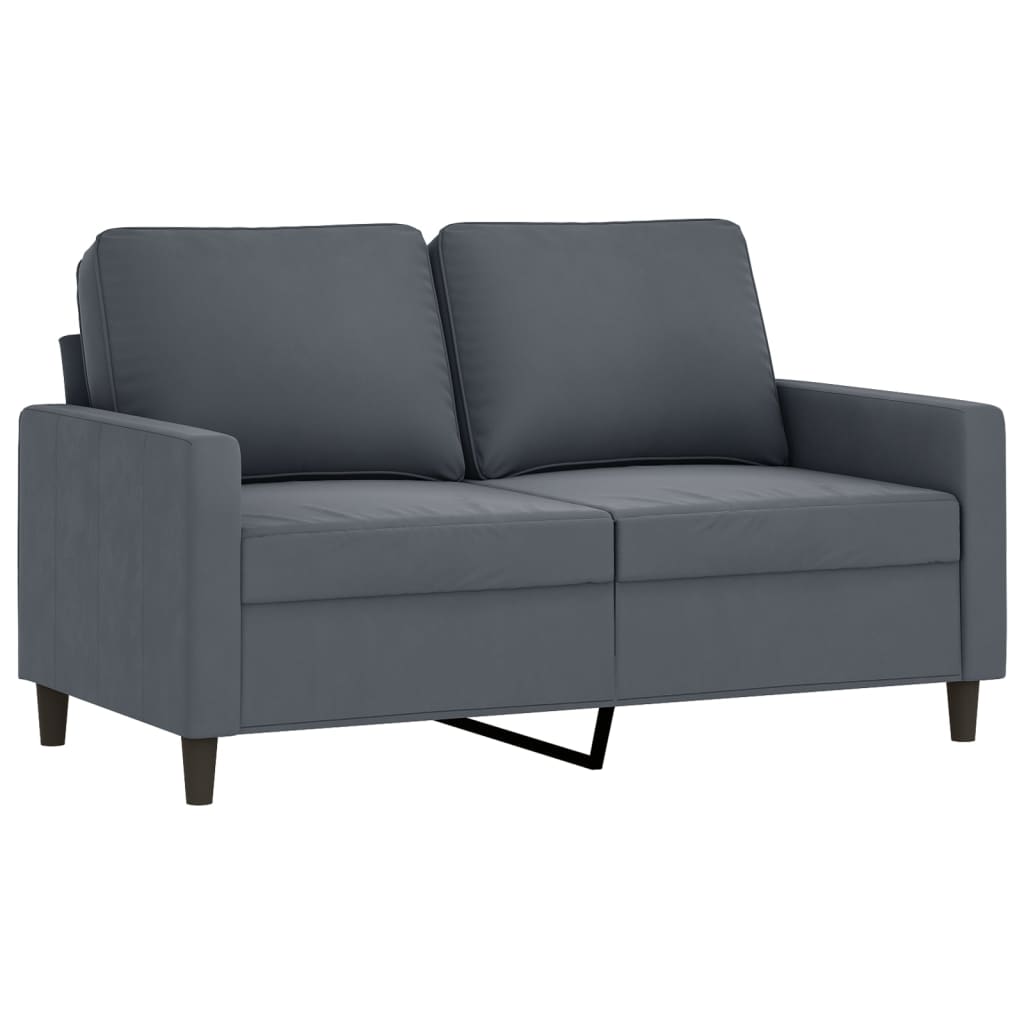 vidaXL 2 Piece Sofa Set with Cushions Dark Gray Velvet-2